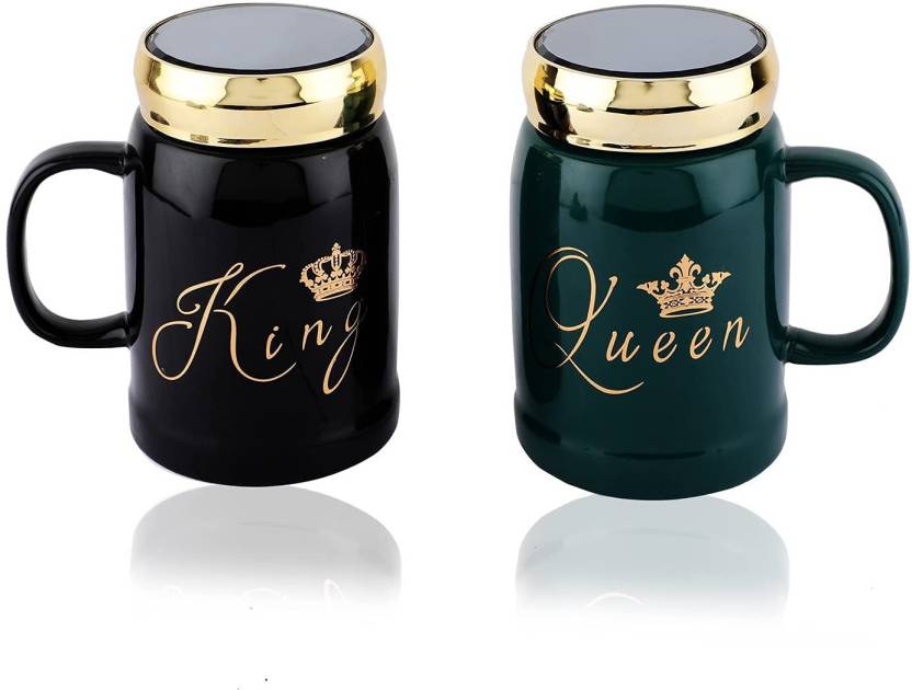 King and Queen Couple Coffee Mug Set Cute Matching Ceramic Mugs Gift f -  Bed Bath & Beyond - 14517753