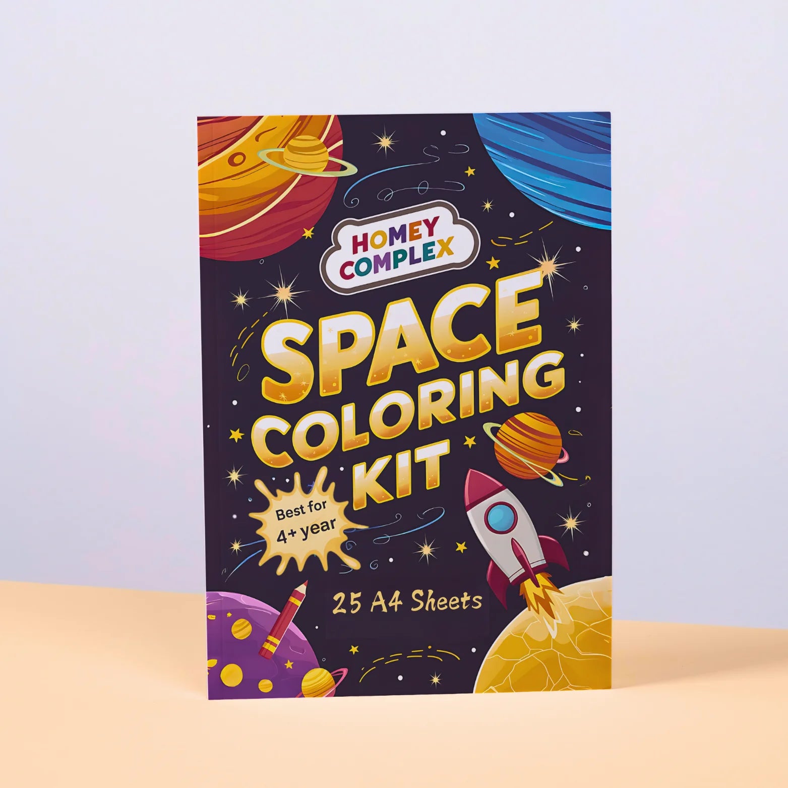 Spacemaker Coloring Box Space Coloring Kit - 25 Sheets