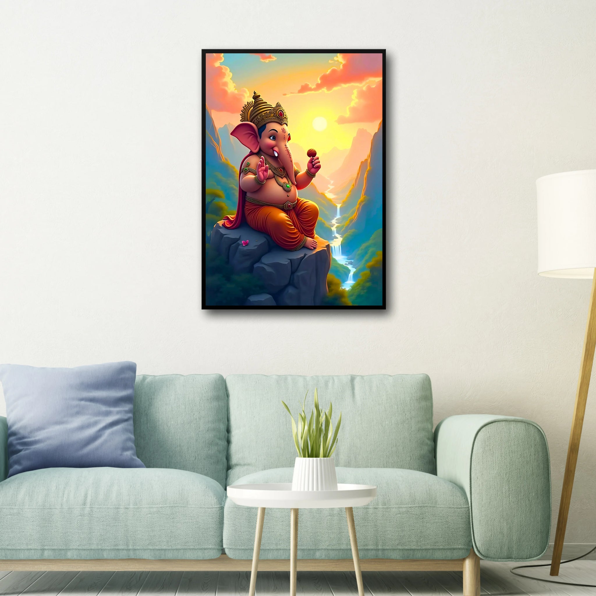 Ganesha Mountain View Frame - A4 Size