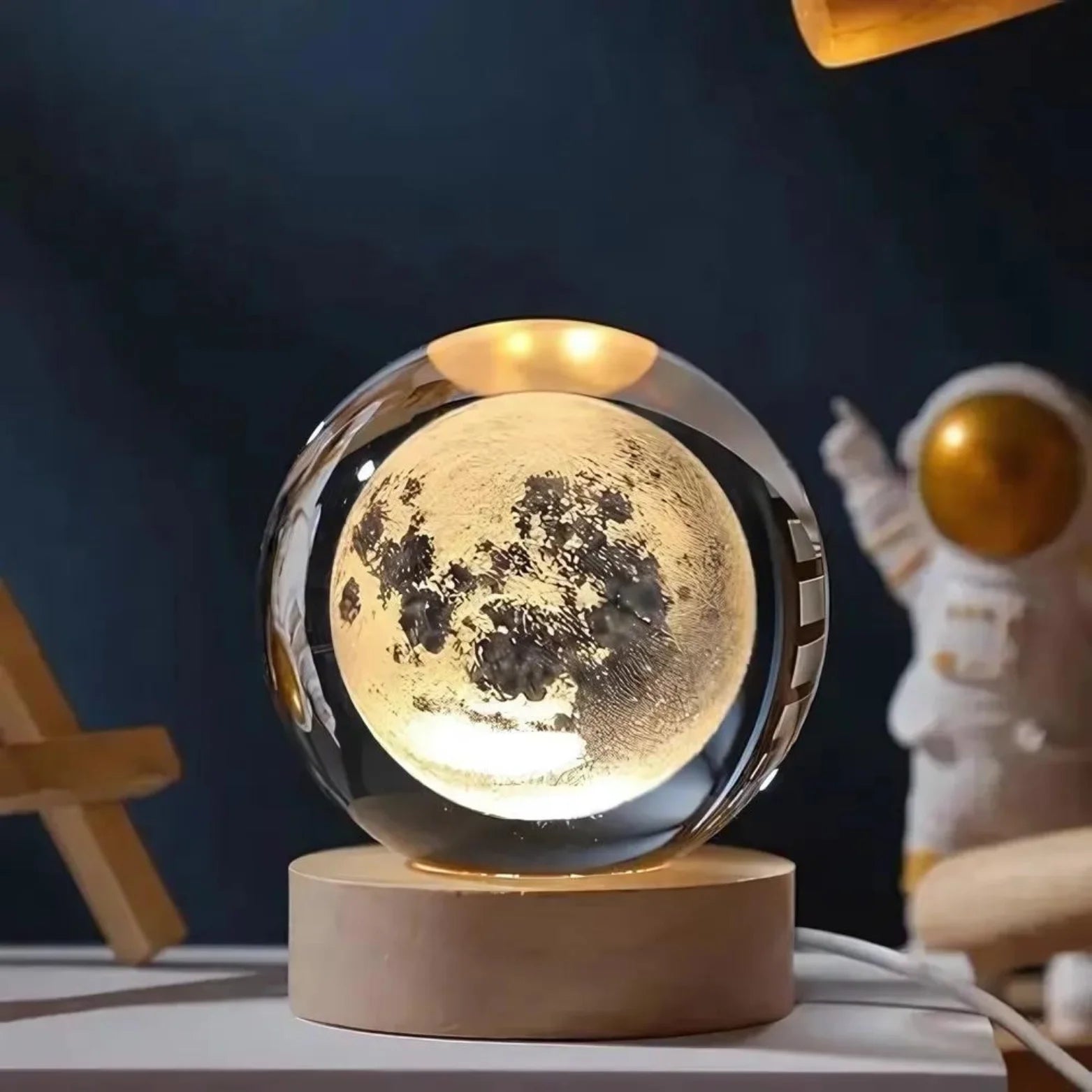 3D Solar System Crystal Lamp