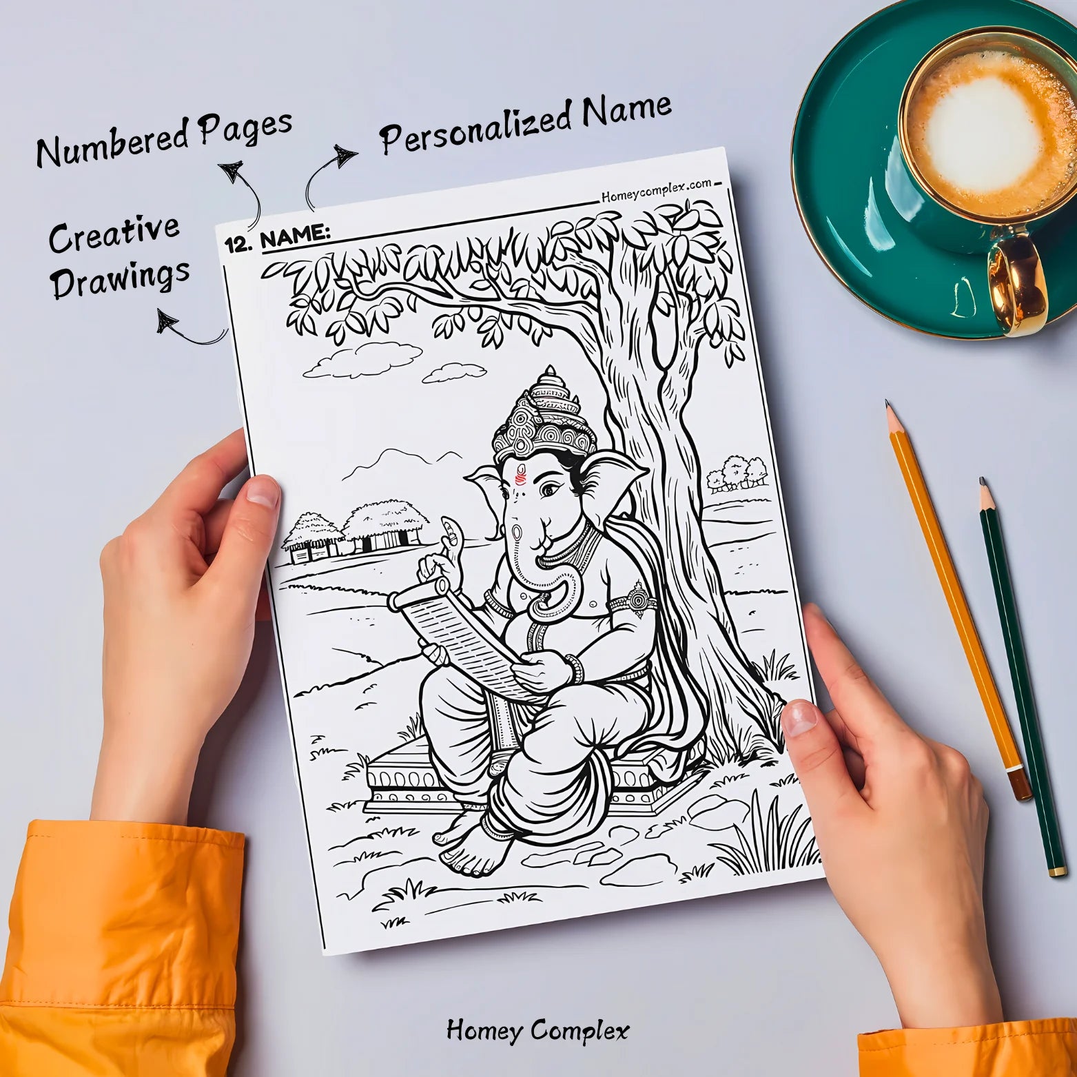 Shree Ganesha Coloring Kit - 25 Sheets