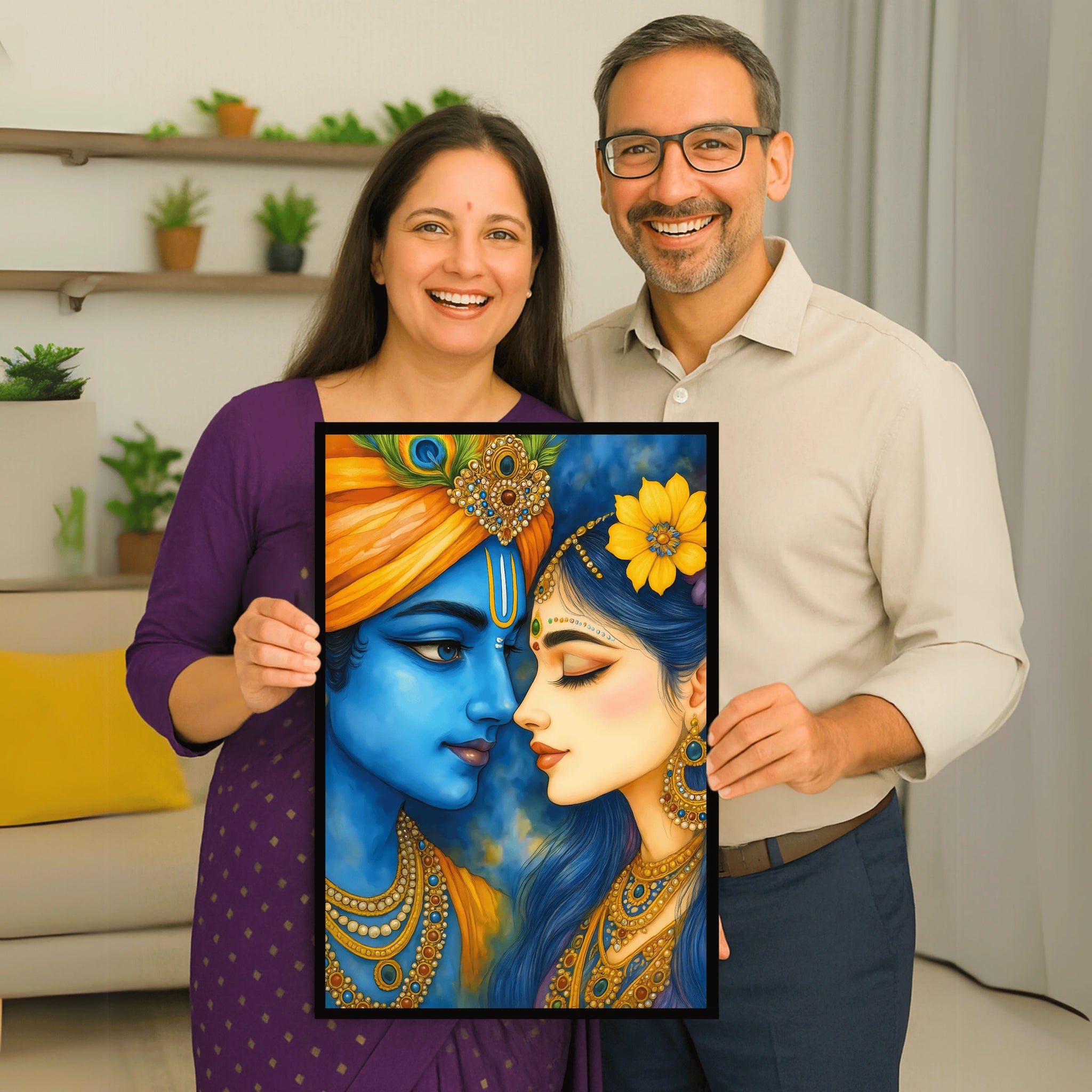Eternal Gaze of Krishna & Radha Frame