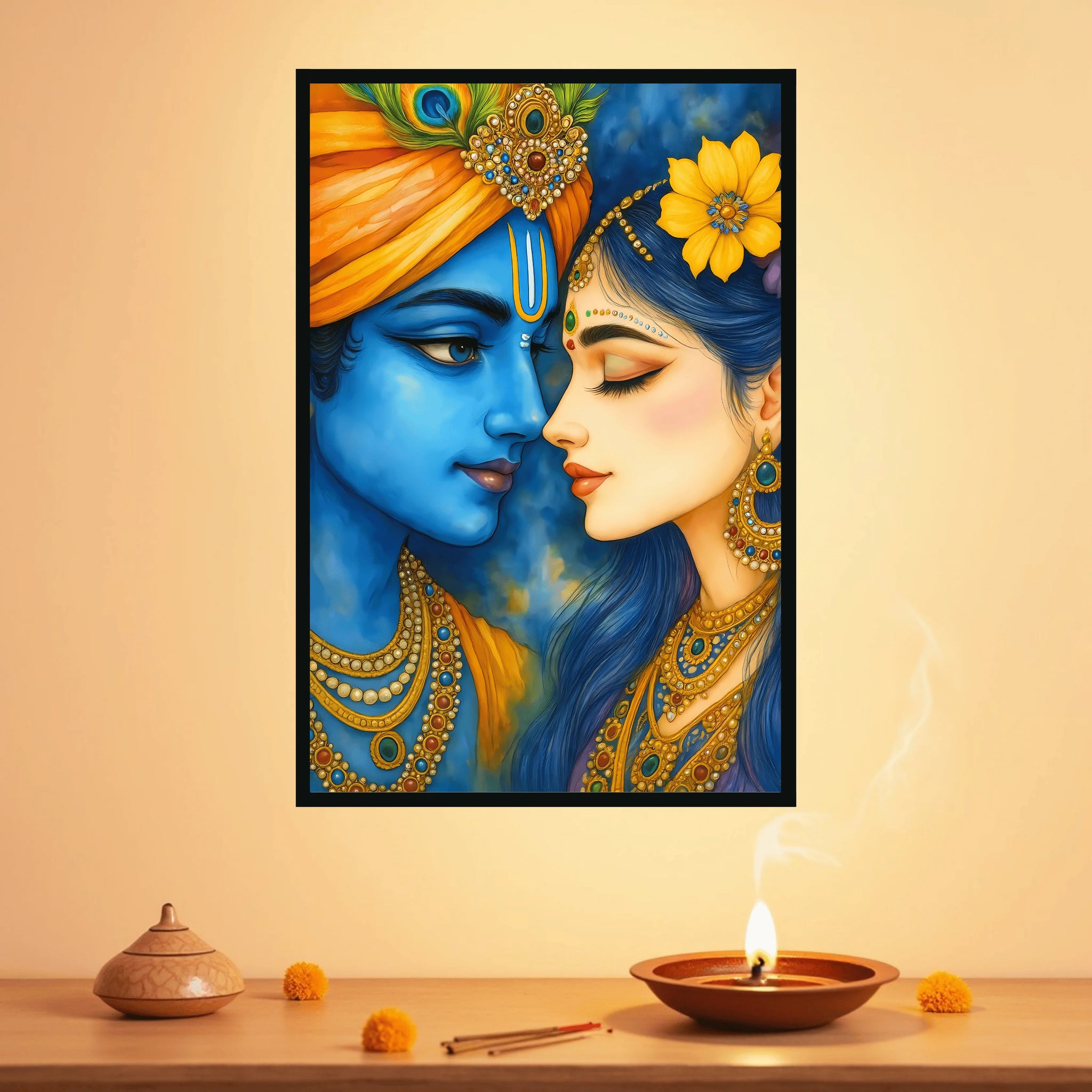 Eternal Gaze of Krishna & Radha Frame