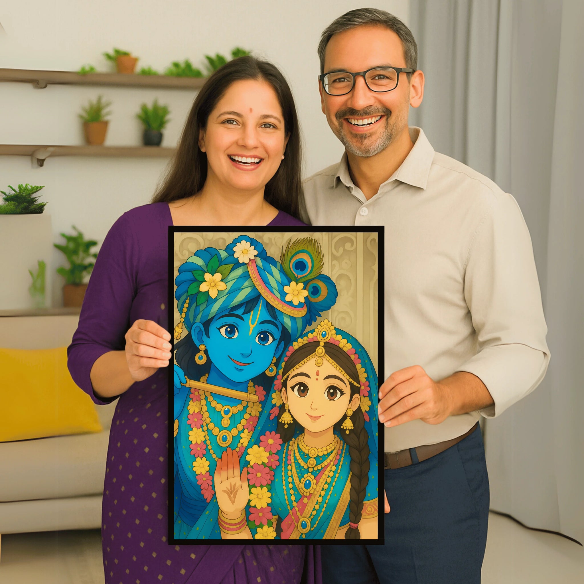 Blessings of Krishna & Radha Frame