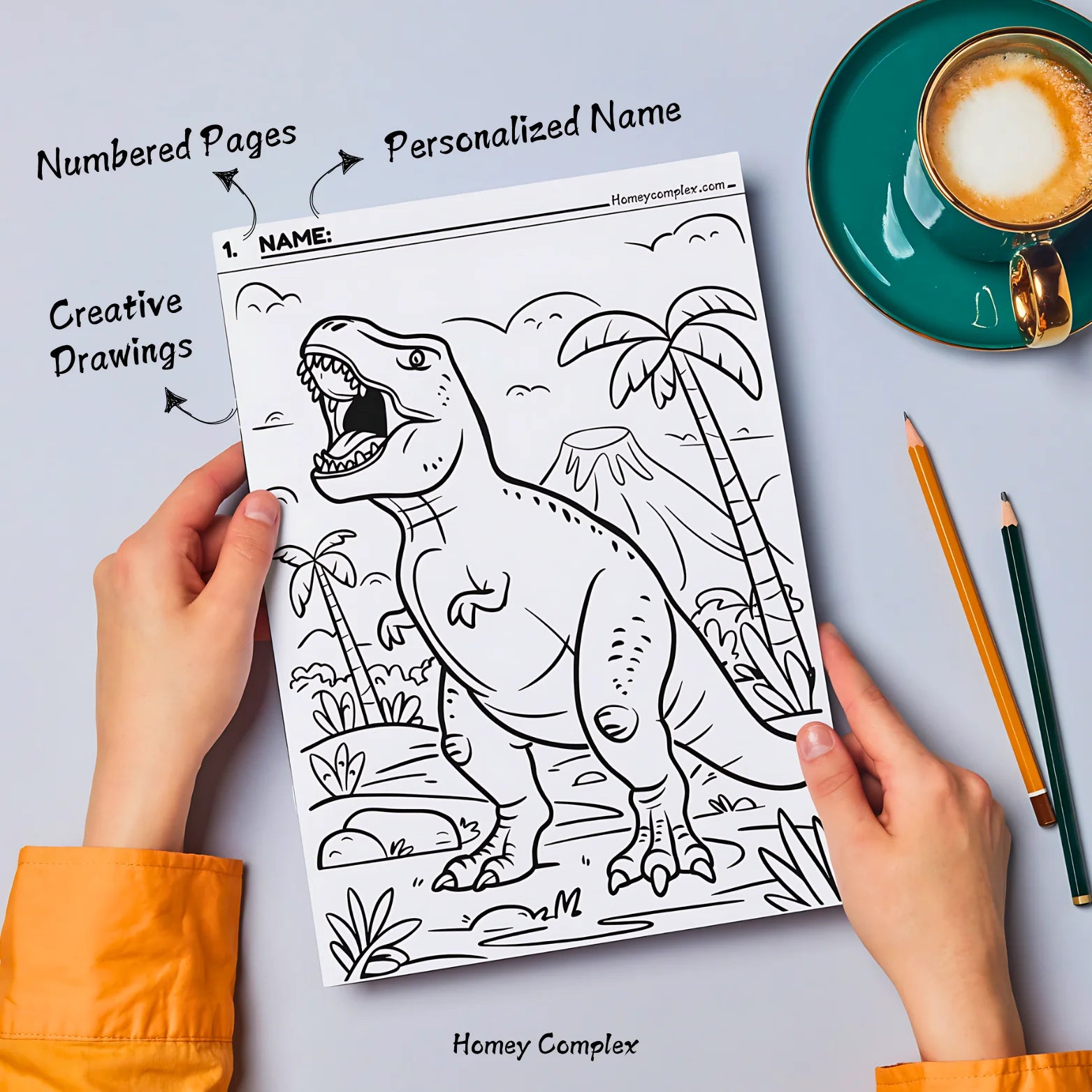 Dinosaur Coloring Kit - 25 Sheets