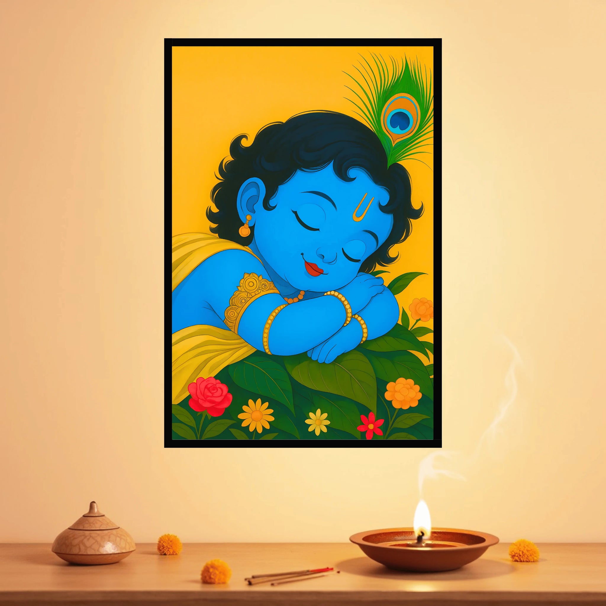 Sleeping Baby Krishna Frame