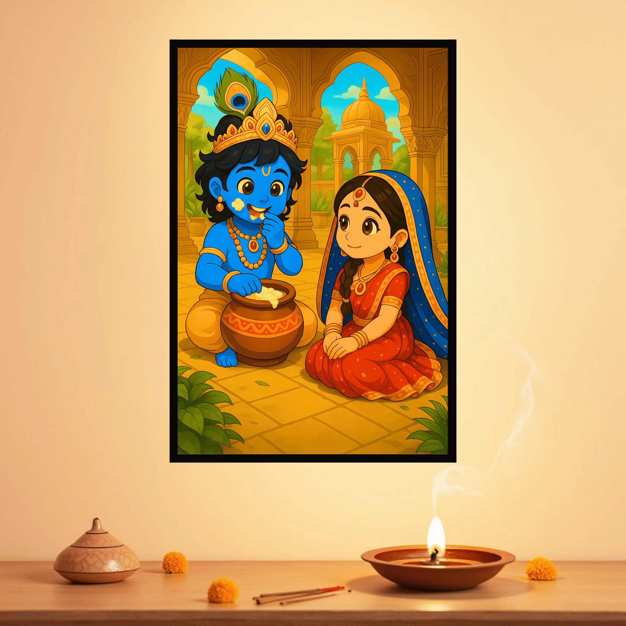 Little Krishna Butter Mischief Frame
