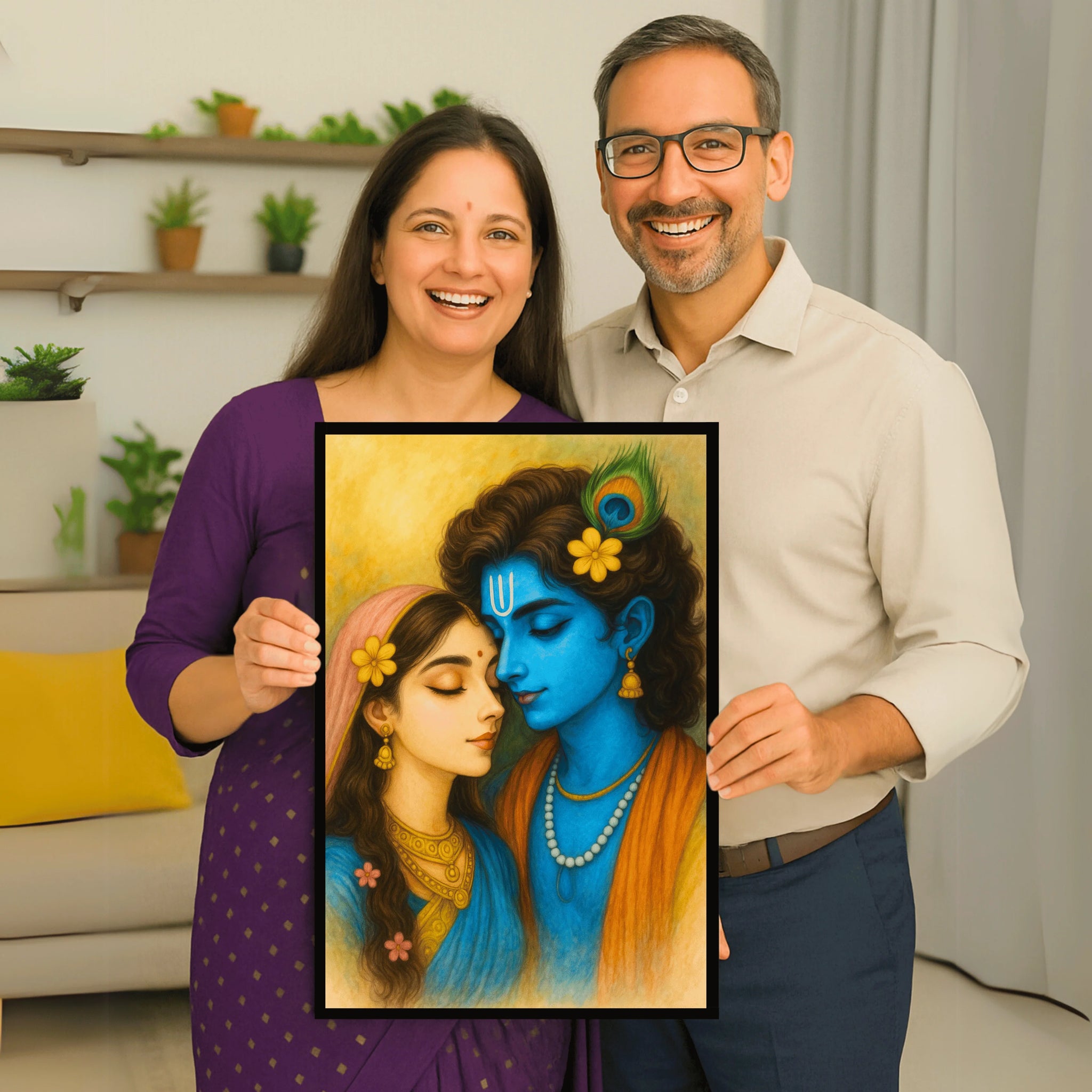 Eternal Embrace Krishna & Radha Frame