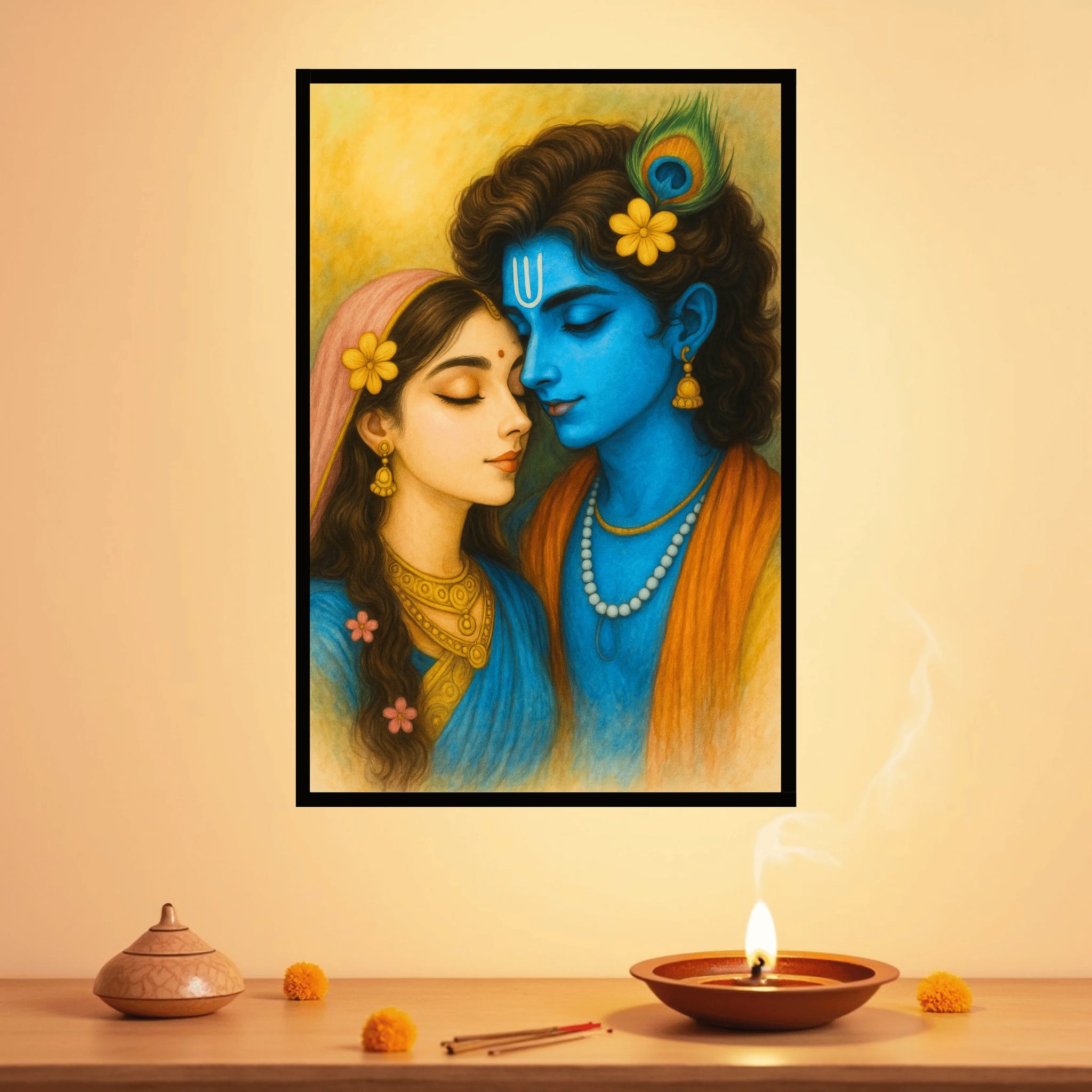 Eternal Embrace Krishna & Radha Frame