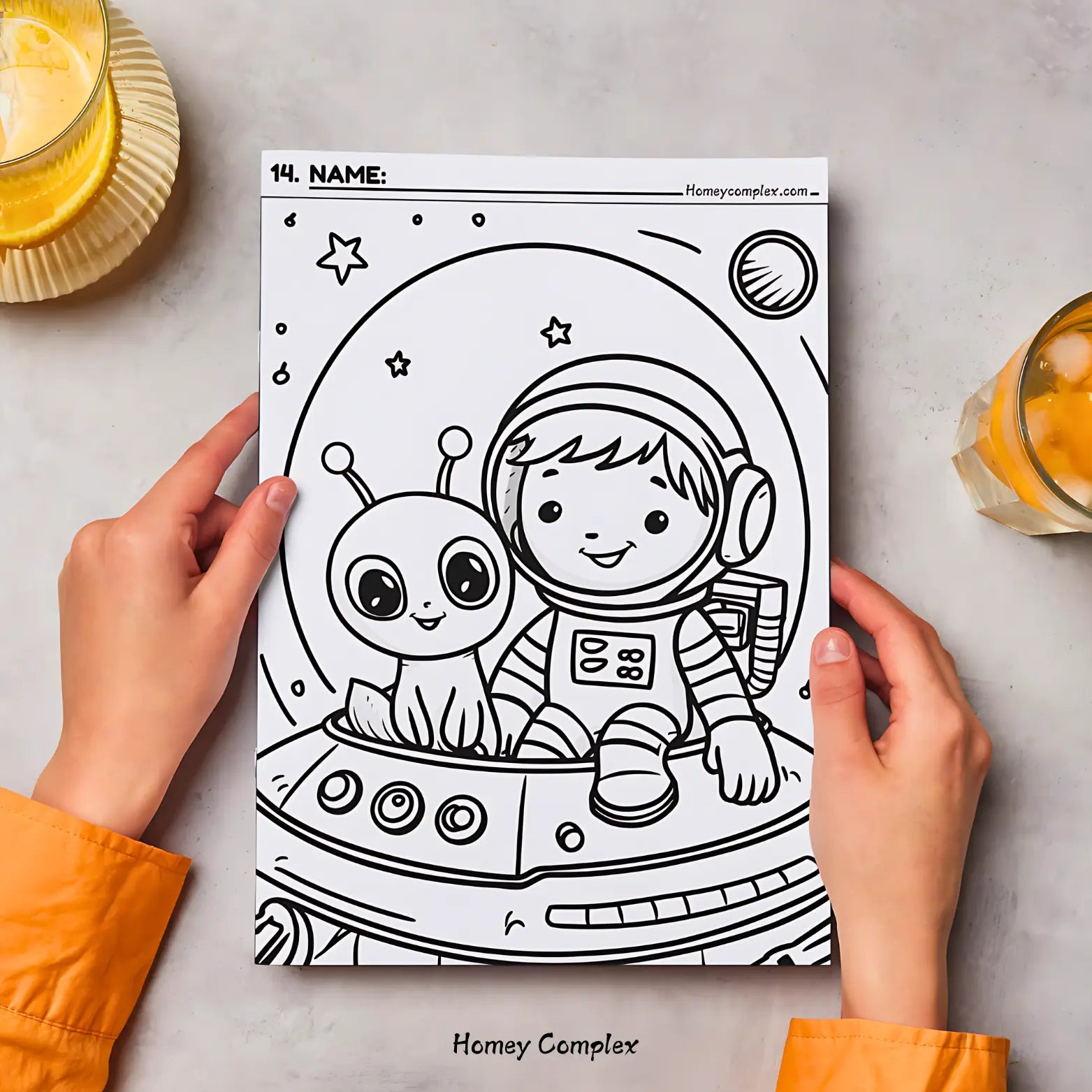 Spacemaker Coloring Box Space Coloring Kit - 25 Sheets
