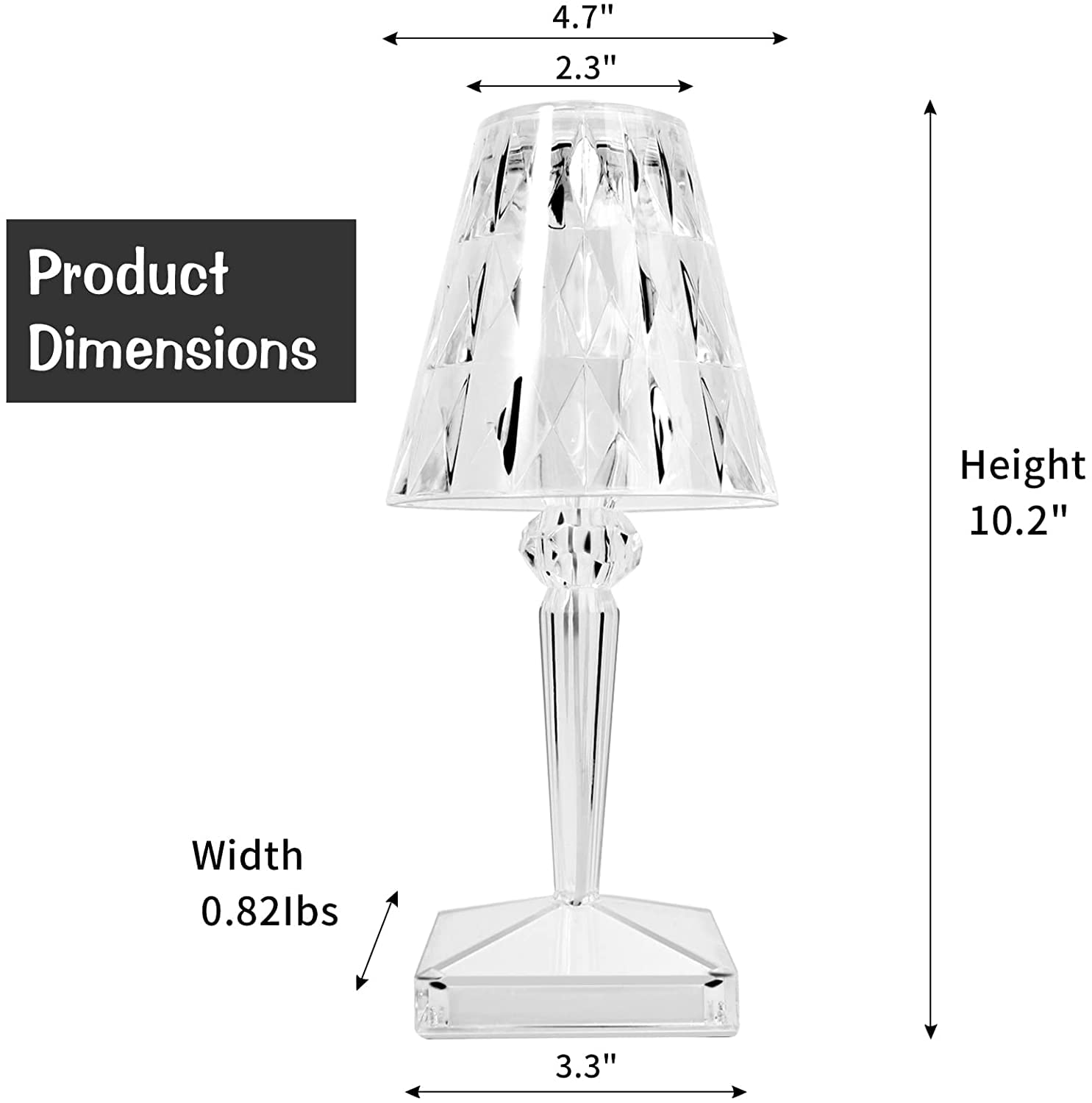 USB Charging Touch Diamond Crystal Table Lamp