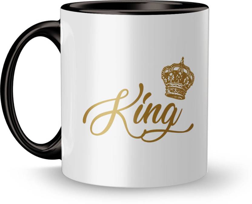 King Queen Printed Coffee Mug - Pack of 2
