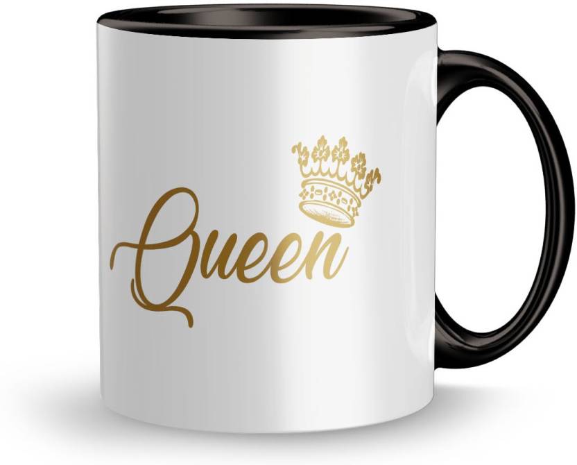 King Queen Printed Coffee Mug - Pack of 2