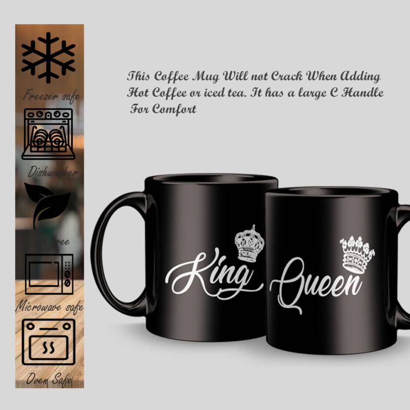 King Queen Ceramic Mug - Pack of 2