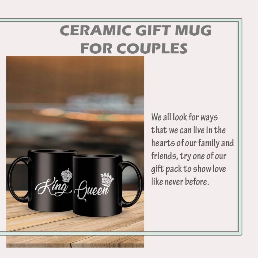 King Queen Ceramic Mug - Pack of 2